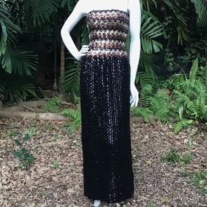 Vintage 1970s sequins sleeveless Dress